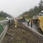 Wywrócona ciężarówka na "siódemce" / Monika Miller / Radio Kielce