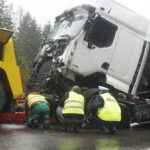 Wywrócona ciężarówka na "siódemce" / Monika Miller / Radio Kielce