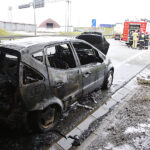 Kielce. Pożar auta na węźle "Kielce Zachód" / Jarosław Kubalski / Radio Kielce