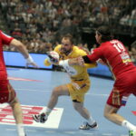 29.05.2016. Final Four Ligi Mistrzów. Mecz Vive Tauron Kielce - MVM Veszprem. Uros Zorman / Jarosław Kubalski / Radio Kielce