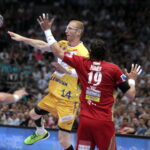 29.05.2016. Final Four Ligi Mistrzów. Mecz Vive Tauron Kielce - MVM Veszprem. Karol Bielecki / Jarosław Kubalski / Radio Kielce