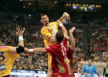 29.05.2016. Final Four Ligi Mistrzów. Mecz Vive Tauron Kielce - MVM Veszprem. Krzysztof Lijewski / Jarosław Kubalski / Radio Kielce