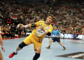 29.05.2016. Final Four Ligi Mistrzów. Mecz Vive Tauron Kielce - MVM Veszprem. Julen Aginagalde / Jarosław Kubalski / Radio Kielce