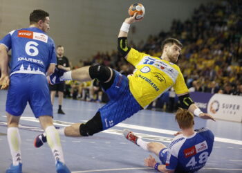 08.03.2019 Kielce. Mecz mecz PGNiG Superligi: PGE Vive Kielce - Orlen Wisła Płock. Julen Aginagalde / Jarosław Kubalski / Radio Kielce