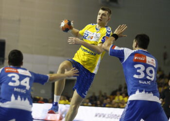 08.03.2019 Kielce. Mecz mecz PGNiG Superligi: PGE Vive Kielce - Orlen Wisła Płock. Wladislaw Kulesh / Jarosław Kubalski / Radio Kielce