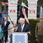 02.05.2019 Kielce. Dzień Flagi. Uroczystości na Rynku. Poseł Krzysztof Lipiec / Jarosław Kubalski / Radio Kielce