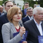 17.05.2019 Kielce. Konferencja PiS na Placu Artystów. Wiceminister sportu i turystyki Anna Krupa i poseł Krzysztof Lipiec / Jarosław Kubalski / Radio Kielce