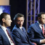 23.05.2019 Wybory do Europarlamentu. TVP 3 Kielce i Radio Kielce. Debata Europejska. Dawid Lewicki - Konfederacja KORWiN Braun Liroy Narodowcy, Maciej Gdula - Wiosna i Andrzej Szejna - Koalicja Europejska / Jarosław Kubalski / Radio Kielce