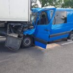 Zderzenie busa z ciężarówką w miejscowości Sielec koło Staszowa / KPP Staszów