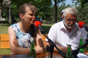 Tokarnia. Studio Polityczne Radia Kielce. Na zdjęciu: Magdalena Fogiel-Litwinek, Kukiz’15 i Lucjan Pietrzczyk, Platforma Obywatelska / Piotr Michalski / Radio Kielce