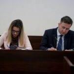 Sesja Rady Miasta Kielce. Joanna Winiarska - wiceprzewodnicząca Rady Miasta Kielce i Kamil Suchański - przewodniczący Rady Miasta Kielce / Piotr Kwaśniewski / Radio Kielce