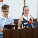 Spotkanie prezydenta Bogdana Wenty z młodzieżą z Wilna i Winnicy - uczestnikami XIII Letniej Szkoły Kultury, Historii i Języka Polskiego / Michał Kita / Radio Kielce