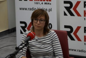 Studio Polityczne Radia Kielce. Na zdjęciu Katarzyna Zapała- PO / Aneta Cielibała-Gil / Radio Kielce