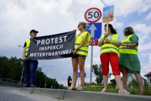 Protest pracowników Inspekcji Weterynaryjnej / Piotr Kwaśniewski / Radio Kielce