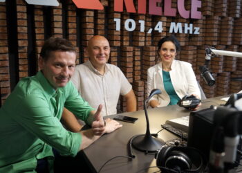 Na zdjęciu (od lewej): Paweł Solarz, Marek Wtorek i Magdalena Sitek / Karol Żak / Radio Kielce