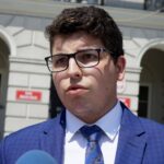 Konferencja radnych klubu Prawa i Sprawiedliwości. Marcin Stępniewski - radny PiS / Piotr Kwaśniewski / Radio Kielce