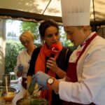 Śniadanie w ogrodzie. Magdalena Sitek - Radio Kielce i Paweł Ptaś - szef kuchni w restauracji Monte Carlo / Piotr Kwaśniewski / Radio Kielce
