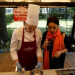 Śniadanie w ogrodzie. Paweł Ptaś - szef kuchni w restauracji Monte Carlo i Magdalena Sitek - Radio Kielce / Piotr Kwaśniewski / Radio Kielce