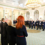 Warszawa. Pałac Prezydencki. Uroczystość powołania przez prezydenta Andrzeja Dudę nowych ministrów w rządzie premiera Mateusza Morawieckiego. Rekonstrukcja rządu jest związana m.in. z wyborami do Parlamentu Europejskiego / Jakub Szymczuk / KPRP