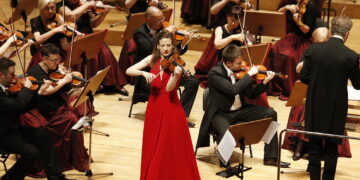 14.06.2019 Kielce. Filharmonia Świętokrzyska - zakończenie sezonu koncertowego oraz otwarcie wystawy malarstwa Moniki Ślósarczyk. Maria Sławek - skrzypce / Jarosław Kubalski / Radio Kielce