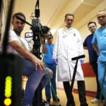 24.06.2019 Kielce. Szpital Zespolony. Ekipa TVP3 kreci klip na potrzeby kampanii "SOR-y ratują życie" / Jarosław Kubalski / Radio Kielce