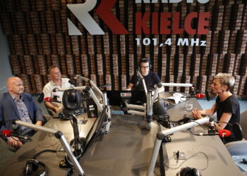 18.06.2019 Radio Kielce. Punkty Widzenia. Dyrektor Operacyjny RPZ Paweł Zwierzchowski, radny Arkadiusz Ślipikowski, prowadzący audycje Wiktor Dziarmaga i radna Agata Wojda / Jarosław Kubalski / Radio Kielce