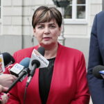 Konferencja prasowa Bogdana Wenty - prezydenta Kielc. Na zdjęciu: Danuta Papaj - pełnomocnik prezydenta Kielc / Marzena Mąkosa / Radio Kielce