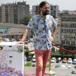 Ule na dachu kieleckiego Best Western Hotel. Na zdjęciu Krzysztof Antoszewski / Krzysztof Bujnowicz / Radio Kielce