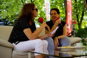 Kielce. Stacja: Wakacje (24.06.2019). Iwona Murawska - Radio Kielce i Ewa Ziemkiewicz - Stacja Sanitarno-Epidemiologicznej w Kielcach / Piotr Kwaśniewski / Radio Kielce