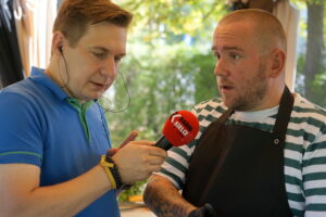 Kielce. Stacja Wakacje - Smakuj lato. Kuchnia śląska. Damian Tomalik / Kamil Król / Radio Kielce