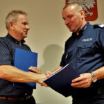 Na zdjęciu od lewej: Marek Kuchna - odpowiedzialny za realizację inwestycji, Paweł Dierżak - komendant wojewódzki / Patryk Cudzik / Radio Kielce