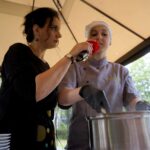 Śniadanie w ogrodzie. Magdalena Sitek - Radio Kielce i Damian Domagała - szef kuchni w restauracji "Oranżeria" w Best Western Grand Hotel Kielce / Piotr Kwaśniewski / Radio Kielce