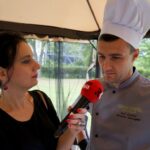 Śniadanie w ogrodzie. Magdalena Sitek - Radio Kielce i Damian Domagała - szef kuchni w restauracji "Oranżeria" w Best Western Grand Hotel Kielce / Piotr Kwaśniewski / Radio Kielce