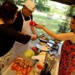 Stacja Wakacje. Smakuj lato. Barbara Chrobot - właścicielka restauracji La Cucina Italiana, Salvatore Petrolo i Magdalena Sitek - Radio Kielce / Piotr Kwaśniewski / Radio Kielce