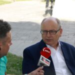 Końskie. Letni Raport Dnia. Na zdjęciu (od lewej): Robert Szumielewicz, burmistrz Krzysztof Obratański / Grzegorz Jamka / Radio Kielce