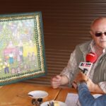 Sędziszów. Letni Raport Dnia. Eugeniusz Brożek - artysta malarz i Robert Szumielewicz - Radio Kielce / Grzegorz Jamka / Radio Kielce