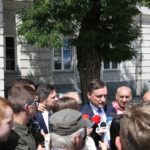 Konferencja Zbigniewa Ziobry na kieleckim Rynku / Magdalena Blicharska / Radio Kielce