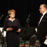 07.07.2019 Busko - Zdrój. XXV Międzynarodowy Festiwal Muzyczny im. Krystyny Jamroz. Poseł Maria Zuba i Artur Jaroń, dyrektor festiwalu / Jarosław Kubalski / Radio Kielce