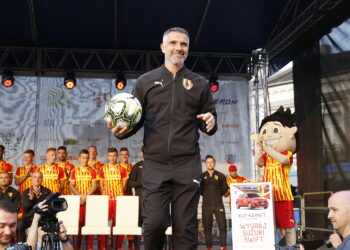 12.07.2019 Kielce. Prezentacja zespołu Korona Kielce. Gino Lettieri / Jarosław Kubalski / Radio Kielce