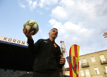 12.07.2019 Kielce. Prezentacja zespołu Korona Kielce. Gino Lettieri / Jarosław Kubalski / Radio Kielce