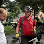 Działoszyce. Letni Raport Dnia. Na zdjęciu (od lewej): Stanisław Porada - burmistrz gminy Daleszyce i Adam Krzysztoń - starosta łańcucki / Krzysztof Bujnowicz / Radio Kielce