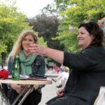 Busko-Zdrój. Wakacyjny Raport Dnia. Na zdjęciu: Dorota Klusek i Ewa Okońska / Grzegorz Jamka / Radio Kielce