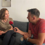 Moskwa. Bajkowe lato z Radiem Kielce. Wizyta w Instytucie Polskim. Na zdjęciu Anastazja Wiekszyna - Instytut Polski oraz Robert Szumielewicz / Grażyna Szlęzak-Wójcik / Robert Szumielewicz / Radio Kielce