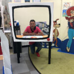 Moskwa. Bajkowe lato z Radiem Kielce. Wizyta w wytwórni Sojuzmultfilm. Na zdjęciu Robert Szumielewicz / Grażyna Szlęzak-Wójcik / Robert Szumielewicz / Radio Kielce