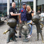 Bielsko-Biała. Bajkowe lato z Radiem Kielce. Roman Nehrebecki - syn Władysława Nehrebeckiego, twórcy „Bolka i Lolka” oraz Izabela Mortas i Daniel Lenart - Radio Kielce / Radio Kielce