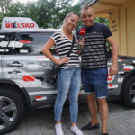 Bielsko-Biała. Bajkowe lato z Radiem Kielce. Łukasz Luszczak - redaktor naczelny Radia Bielsko oraz Izabebela Mortas - Radio Kielce / Daniel Lenart / Radio Kielce