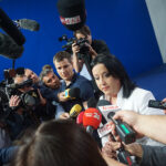 Warszawa. Prezes PiS Jarosław Kaczyński zaprezentował nazwiska kandydatów, którzy znajdą się na pierwszych miejscach list wyborczych PiS w wyborach parlamentarnych / Michał Kita / Radio Kielce