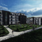 Wizualizacja zagospodarowania terenu przy ulicy Dobrzyńskiej w Kielcach / Grupa Geodezyjna G2