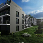 Wizualizacja zagospodarowania terenu przy ulicy Dobrzyńskiej w Kielcach / Grupa Geodezyjna G2