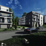 Wizualizacja zagospodarowania terenu przy ulicy Dobrzyńskiej w Kielcach / Grupa Geodezyjna G2